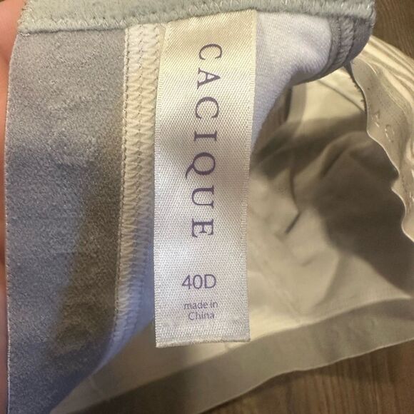 Cacique jersey 40D cotton no wire gray striped bra - Picture 3 of 4